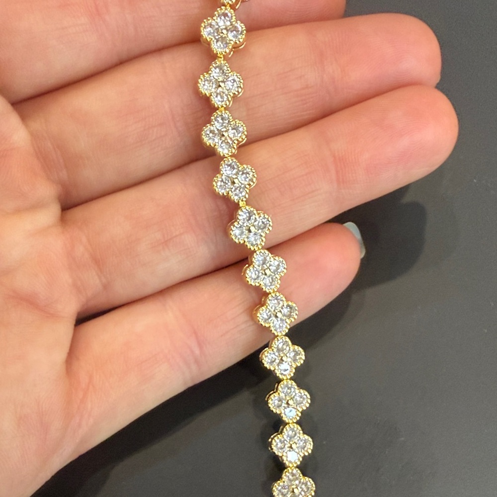 Gold and Silver Floral Bracelet
